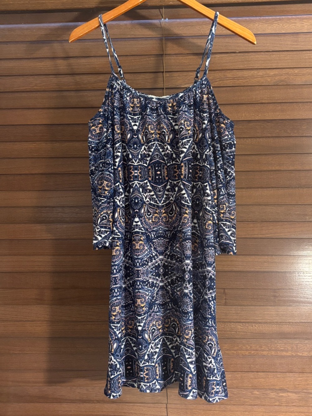 Pink Rose Patterned Cold Shoulder Dress